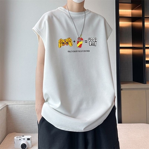 可设48小时发货支持抖音得物来样二开240克重磅美式麂皮绒背心t恤图片