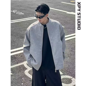 现货 网图慎用 春秋皮夹克扎染皮衣外套 JK317 P65图片