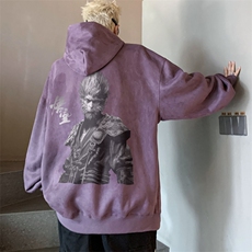 2024美式复古宽松连帽麂皮绒卫衣悟空，男装卫衣，星座301B