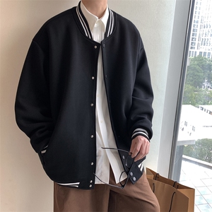 440克开衫纯色卫衣排扣棒球服得物秋冬潮男棉套头外套DYW001-P90图片
