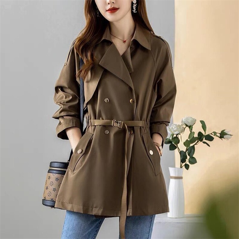 腰带款风衣，女装风衣，时代公主