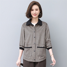 2022秋装新款休闲千鸟格短外套女宽松显瘦百搭时尚外衣，女装短外套，悦见她