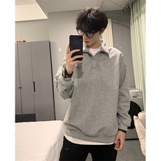 抖音得物高品质二开25秋冬美式高街结构设计POLO翻领卫衣外套W77，男装卫衣，电商A486-1