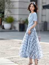 【现货】夏季优雅风两件套套头修身型裙子，女装套装/套裙，微微衣阁