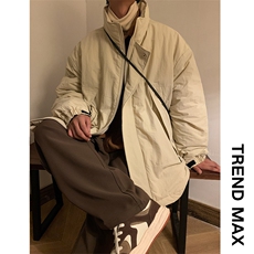 冬季潮牌日系纯色简约加绒加厚保暖防寒休闲棉服外套MY9079-P100，男装棉衣，电商A128