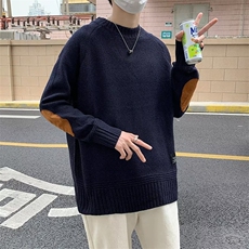 毛衣男ins潮牌拼接复古圆领针织衫秋冬季韩版宽松百搭情侣毛线衣，男装针织衫/毛衣，四季星座218-1