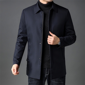 2023秋冬季羽绒服男新款中年男士爸爸装外套商务休闲免烫男装图片