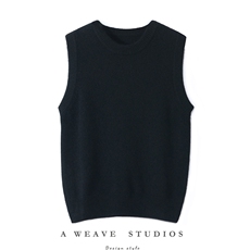 2025秋冬百搭时尚圆领马甲时尚简约，女装羊绒衫，飞艺羊绒