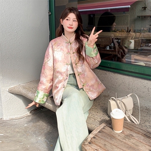 水衣源2607A款新中式提花刺绣短款轻薄羽绒服女图片