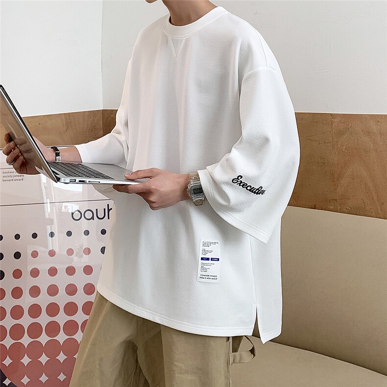 夏季新款冰丝刺绣七分袖T恤 XZ604-DT500-P35控48图片