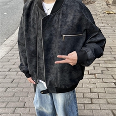现货网图慎用春秋情侣外套皮夹克雾蓝JK309P65，男装夹克，星座1904A