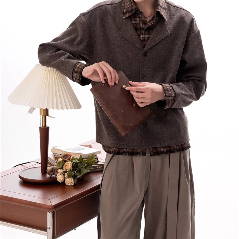 JK728-S-2XL-特P68-现货！假两件拼接新贵衬衫针织衫外套,男装针织衫/毛衣,星座1811B