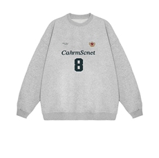 2025年秋季长袖套头通勤字母8时尚百搭通勤简约休闲，女装卫衣/绒衫，花可