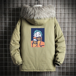 MM48042-P130 冬季大毛领衣男士大码加厚袄男服 网格挂拍图片