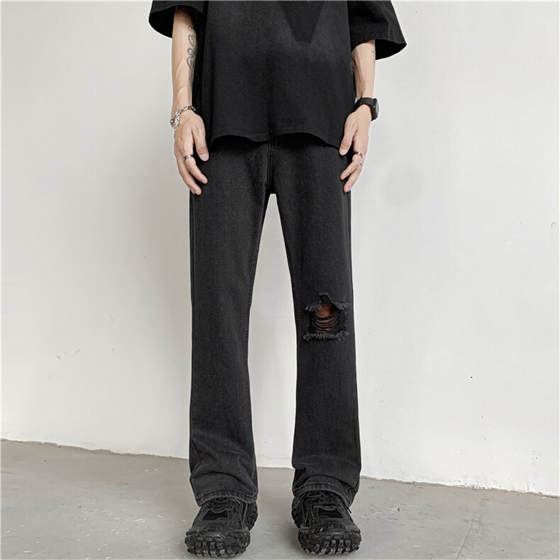 破洞牛仔裤男款夏季薄款美式高街vibe宽松休闲长裤N01651-P40,男装牛仔裤,星座308B-1