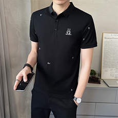 2025新款夏季翻领polo衫短袖t恤透气打底衫男C317-1829-P55，男装T恤，电商C317