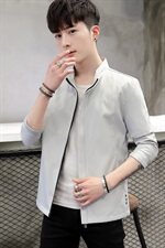 秋季外套男韩版潮修身帅气立领夹克休闲上衣棒球服J，男装夹克，星座509