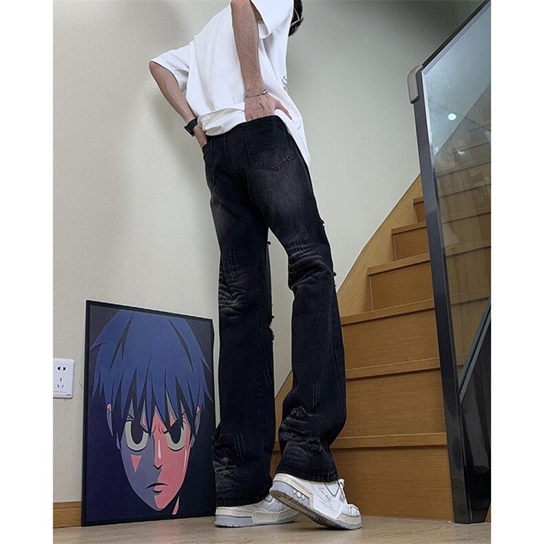 美式高街ins小众破洞牛仔裤货号K755P6578,男装牛仔裤,电商A063
