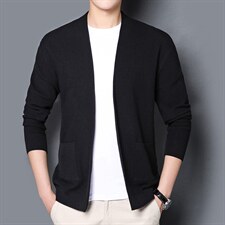 男士2023年春秋季新款长袖针织开衫青年商务休闲外套上衣男装，男装针织衫/毛衣，电商B212（原钱塘6029）