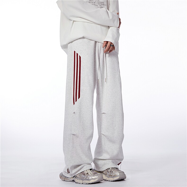 美式三条杠休闲卫裤男秋高街hiphop直筒伞兵裤子宽松百搭阔,男装休闲裤,星座218-1（原230）