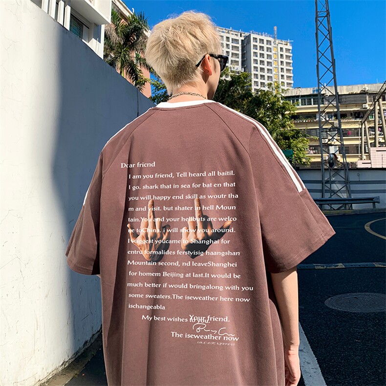 量大优供抖音视频支持得物品质配合二开美式三条杠短袖t恤ZD155,男装T恤,电商A486