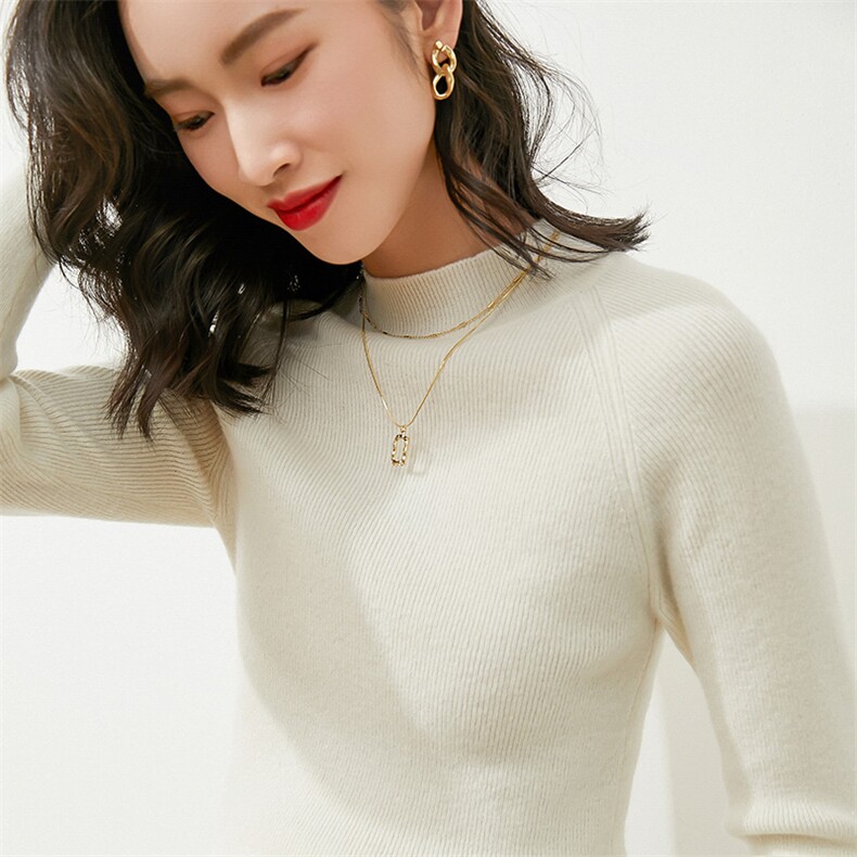 半高领毛衣女内搭秋冬2024年新款修身显瘦长袖紧身短款图片