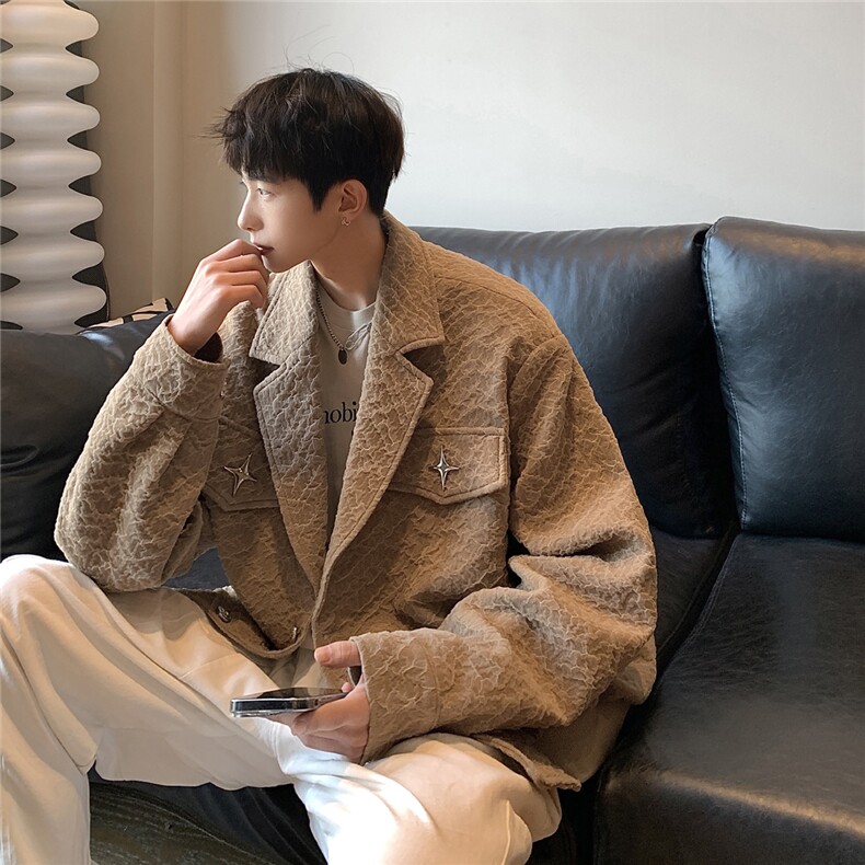 1港风模特美式夹克男潮牌夹克男女情侣大码外套男JK8748P95控128图片