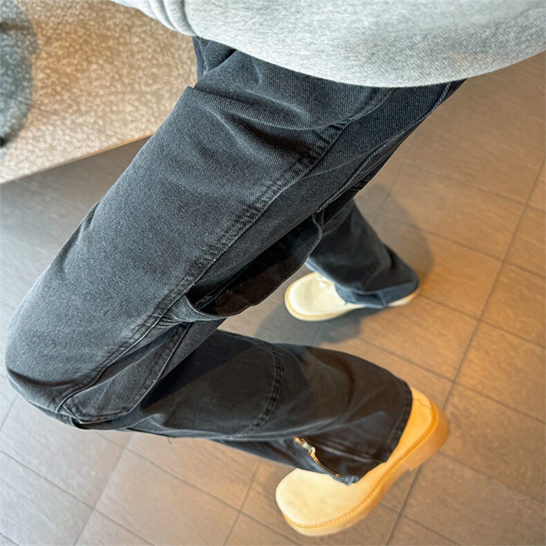 美式高街拉链复古工装牛仔裤XZ610A-1-K8929-P55,男装牛仔裤,星座610A-1
