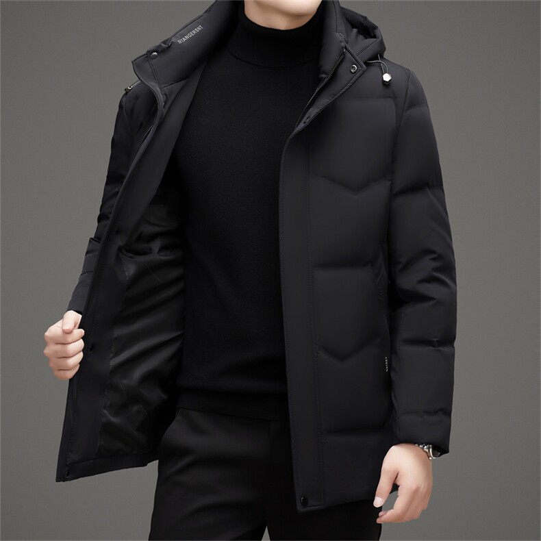 冬季白鸭绒羽绒服男商务脱卸帽时尚加厚保暖抗寒外套男百搭新款,男装羽绒服,钱塘6003（原4033）
