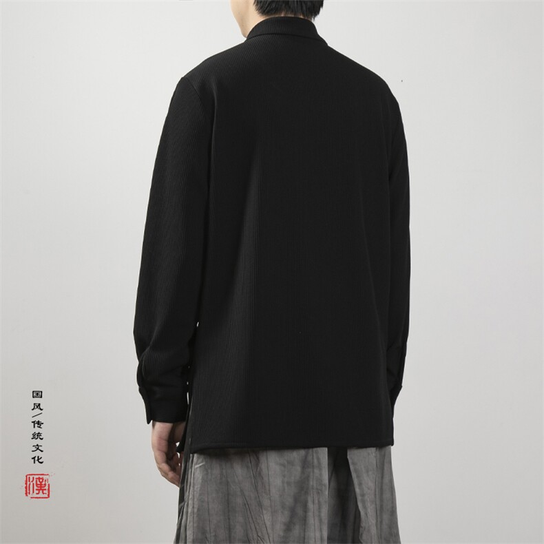 春夏新款风立领改良风男士唐装衬衫X02P80,男装衬衫,钱塘802