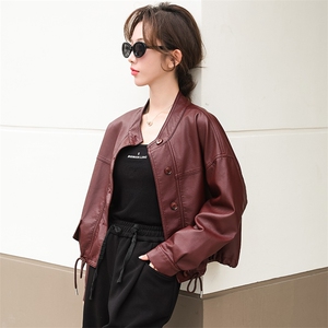跑量款皮衣外套女工装上衣2024秋新款短款机车服夹克立领机车服潮图片