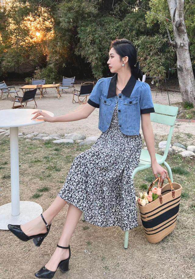 [现货]牛仔两件套连衣裙，四色、三码，女装连衣裙，依柏璐(1F)