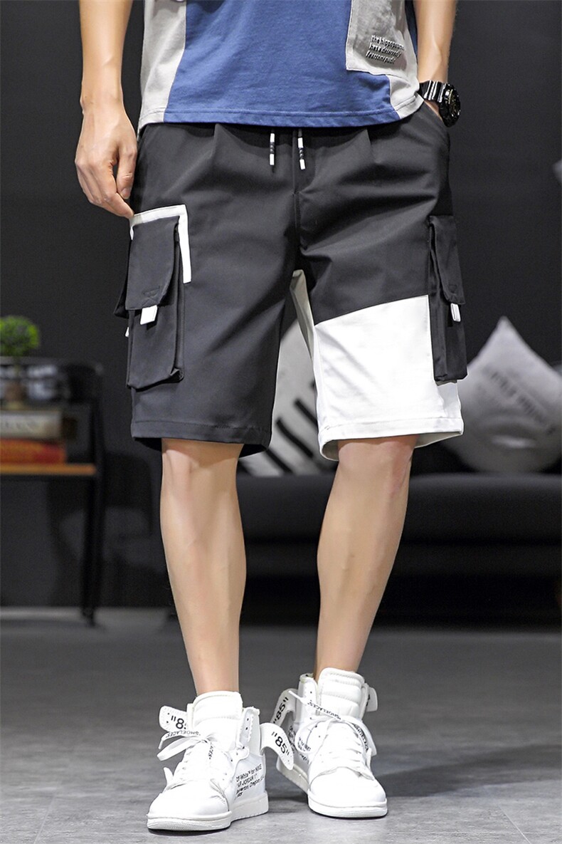 2023夏装新款青少年休闲拼接工装短裤五分裤男B221-DK19-P45,男装休闲裤,电商B221