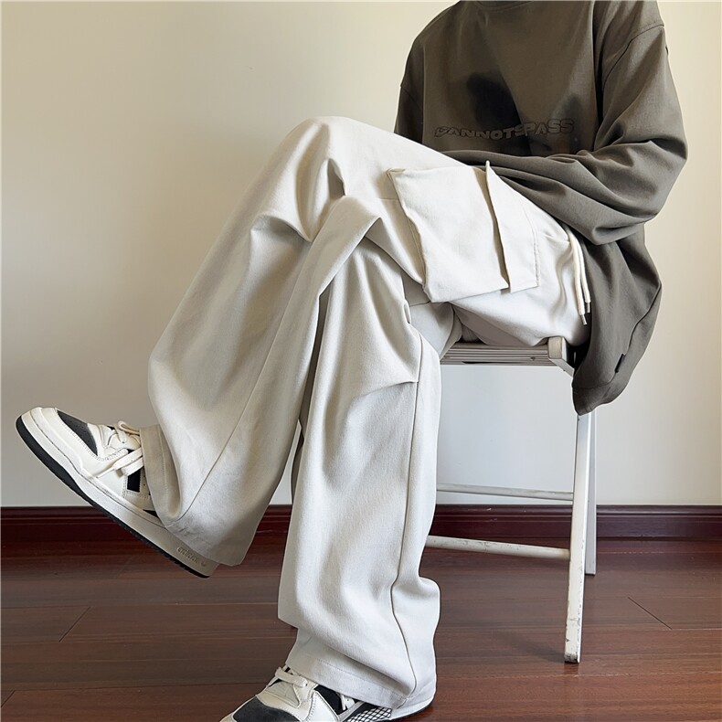 秋季新款美式高街潮流褶皱大口袋工装裤B315-K24270-特p40控78，男装工装外套，电商B315