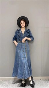 夏季牛仔连衣裙图片