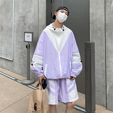 夏季防晒服套装运动风拼色时尚防晒衣夹克衫男XZ514-2-1609-P98，男装防晒衣，星座514-2(原B239)