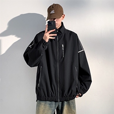 休闲拉链夹克情侣冲锋衣防风衣连帽外套JK452p65，男装夹克，电商D315