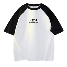 白色拼黑袖