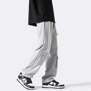 秋冬工装裤三条杠拖地无影墙宽松休闲伞兵裤男K23320-P50控68图片