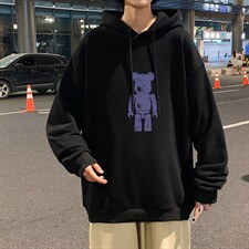 WY2242-P35 纯棉连帽卫衣男大码运动帽衫宽松薄外套男图片