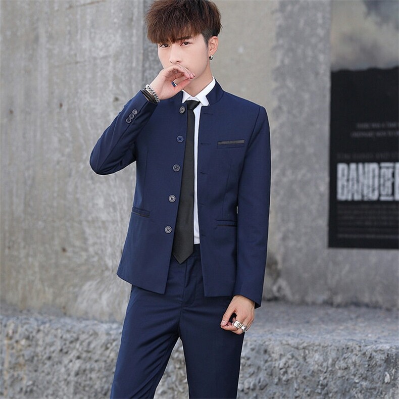 T2Z8633P125中山装套装中华立领龙纹民风表演出中式结婚礼服,男装西服套装,星座510A-2