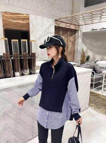 条纹拼接卫衣，女装卫衣/绒衫，梦幻美人鱼