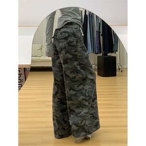 直筒裤原宿迷彩休闲裤男女 美式高街长裤G0157/P45图片