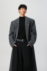 韩系氛围感毛呢大衣男女秋冬季加厚中长款过膝韩版高级感呢子外套，男装风衣，星座812