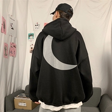 @秋冬新款港风反光印花休闲卫衣开衫外套C37/P60限价78，男装卫衣，电商B350