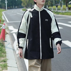 拼色外套男秋季港风潮流情侣宽松百搭休闲运动外套W3514-P50，男装夹克，星座512-2