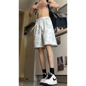 夏季巴黎脏脏短裤宽松扎染运动五分裤A463特P33控68图片