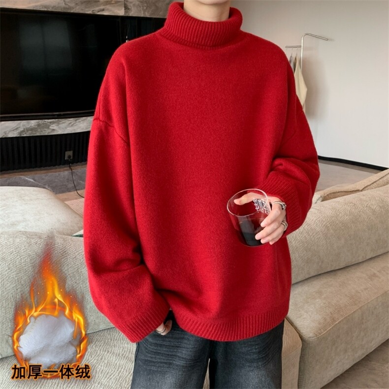 MG5607JR_P60控88高品质加绒加厚高领毛衣男冬针织衫潮宽松慵懒风,男装针织衫/毛衣,星座510A-2