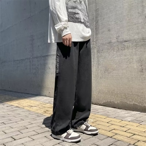 复古宽松裤子男士秋季直筒宽松潮大码阔腿拖地休闲裤MK504 P38图片