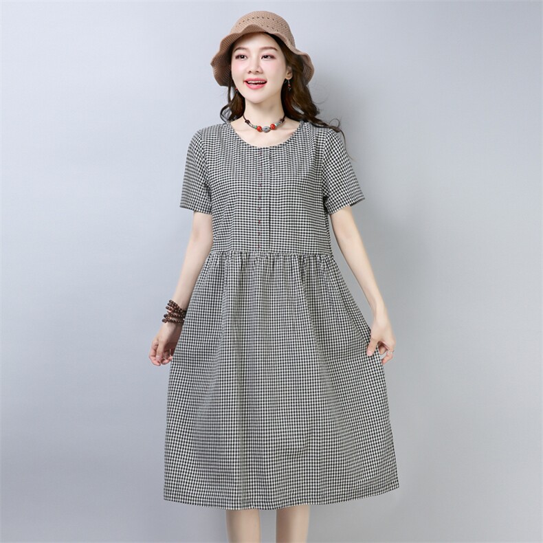 连衣裙2021年夏季短袖中长款韩版修身显瘦优雅可爱,女装连衣裙,小林双子